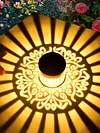 Solar Fence Lights Mandala Theme Waterproof Metal Solar Powered Deck Step Stair Lights for Garden Post Patio Decor Gifts for Women Mom