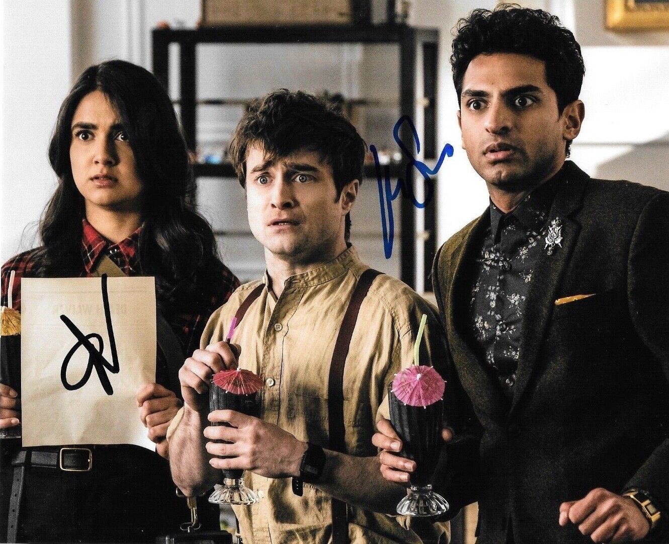 * KARAN SONI & GERALDINE VISWANATHAN * signed 8x10 Photo Poster painting * MIRACLE WORKERS * 2