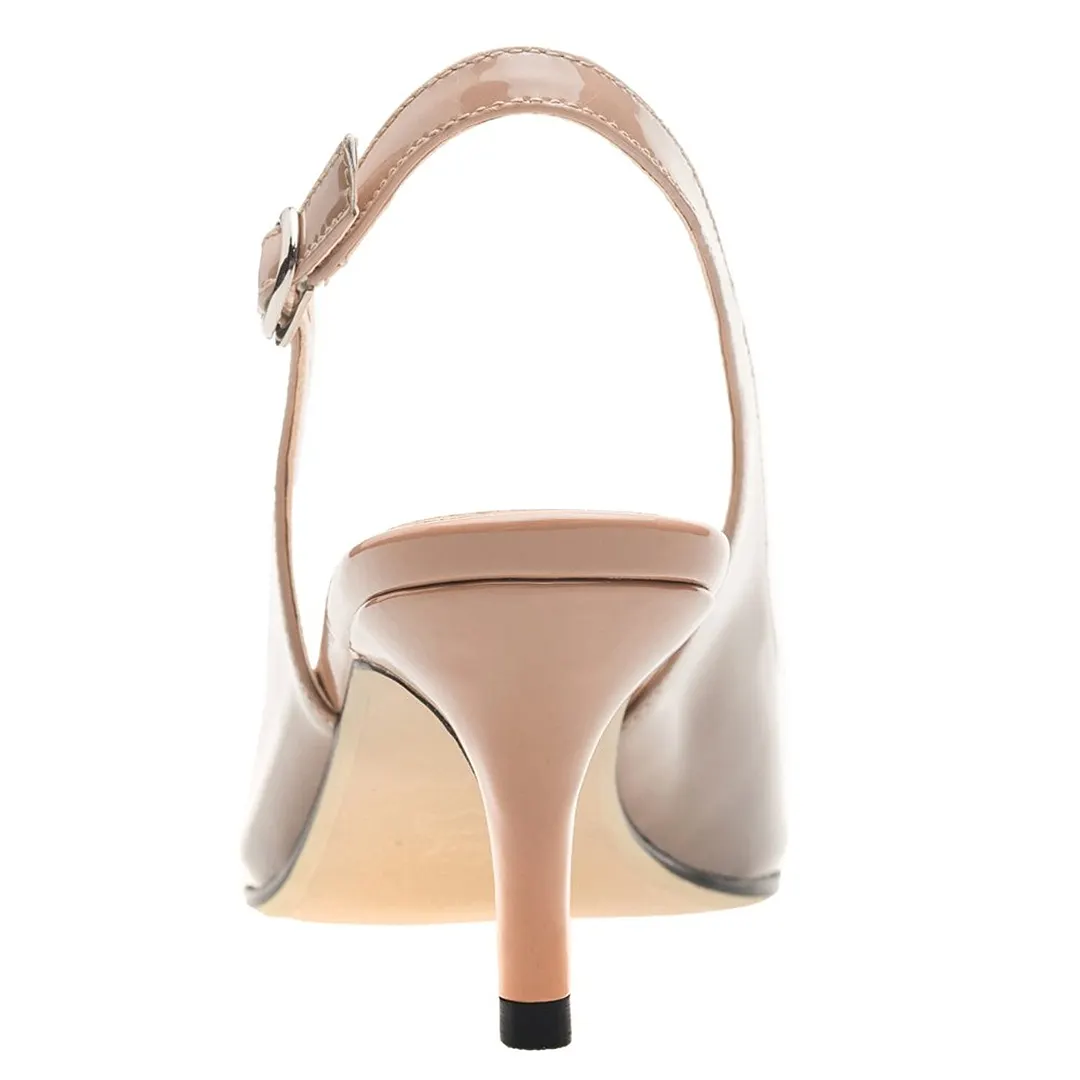 Women's Pointed Toe Slingback Shoes Kitten Heel Pumps Comfortable Dress Gradient Shoes-vocosishoes