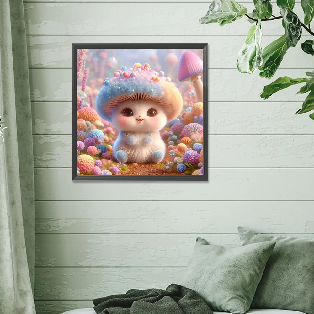 Diamond Painting - Full Round Drill - Cute Mushroom(Canvas|30*30cm)