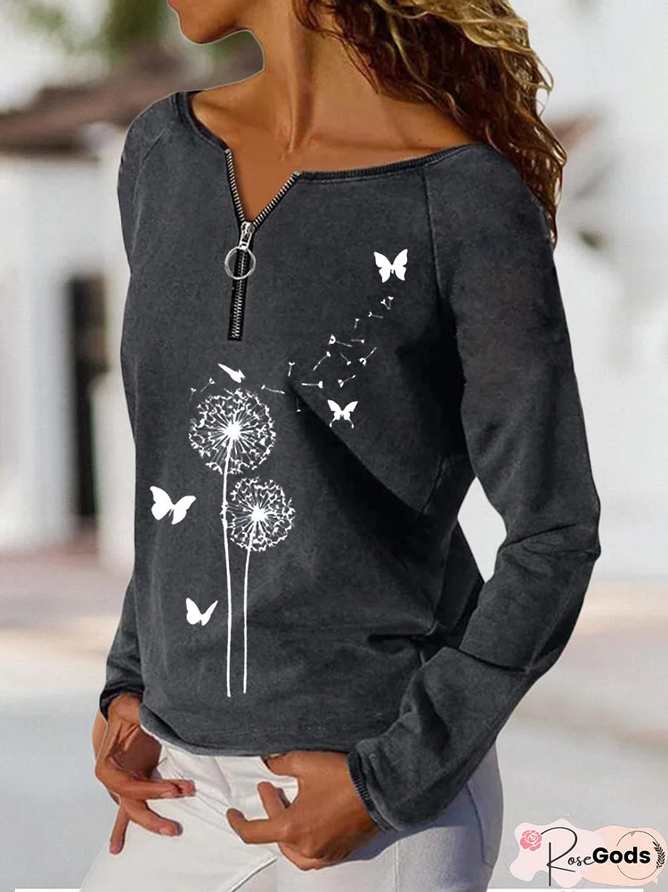 Dandelion Casual Crew Neck Sweatshirts