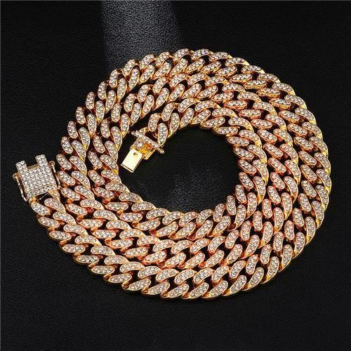 13MM Full Iced Out Paved Miami Curb Cuban Chain-VESSFUL