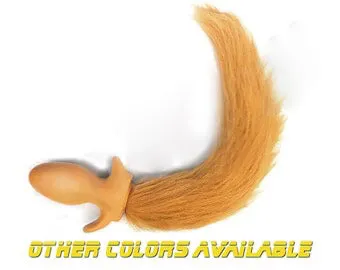 anal plug dog tail Puppy Tail Butt Plug with Long Golden Retriever Faux Fur, Human Pup, BDSM  Fetish Toy
