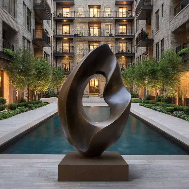 "Silent Vortex" Abstract Bronze Sculpture Custom Outdoor Garden Art Sculpture for Modern Spaces