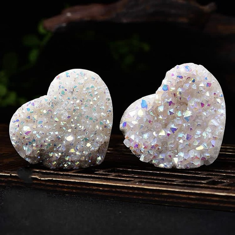 Natural White Crystal Heart Healing Crystal