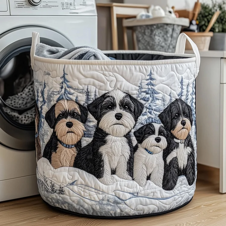 Schnauzer Quilted Laundry Basket GFTOMA5117