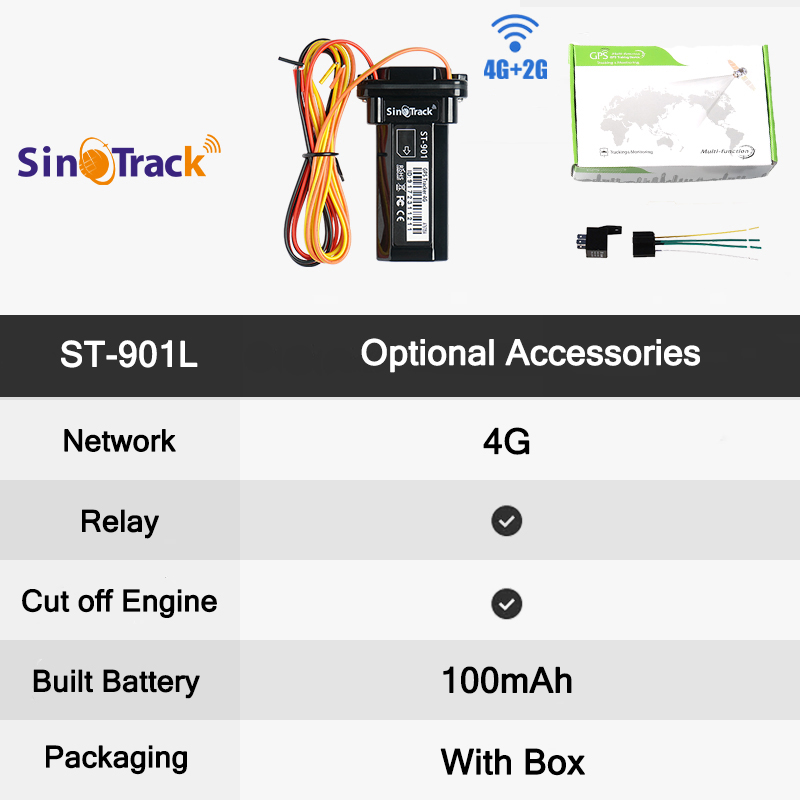 SinoTrack Mini Waterproof Builtin Battery GPS tracker Device ST-901 901L for Car Motorcycle Vehicle Remote Control Free Web APP