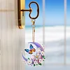 (US Local)6Pcs Double Sided Special Shaped Moon Butterfly Diamond Painting Keychain Decor