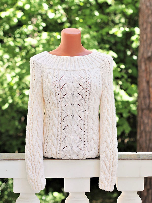 womens white shawl sweater