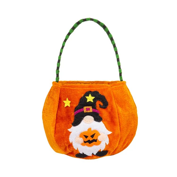 Personalized 1 Name Pumpkin Halloween Orange Tote Bags, Custom Kids Halloween Trick or Treat Candy Bags with Name
