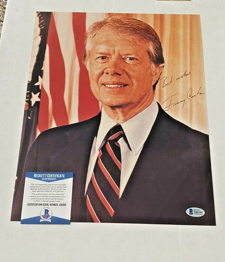 PRESIDENT JIMMY CARTER SIGNED 11X14 Photo Poster painting BECKETT CERTIFIED