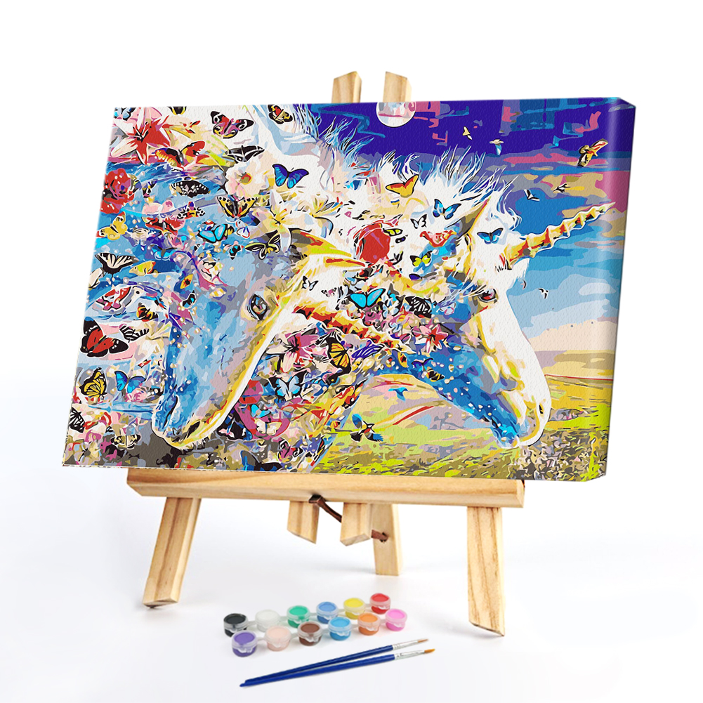 

40*50cm - Paint By Numbers - Horned Horse Butterfly, 501 Original