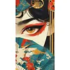 Fan Geisha Full Stamped Cross Stitch 14CT 2-Strand 40x70cm