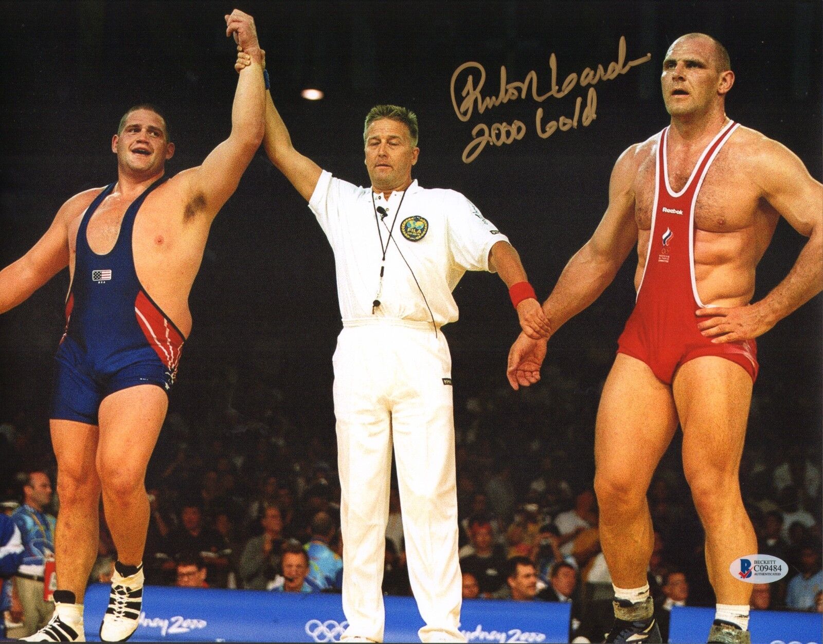 Rulon Gardner Signed 11x14 Photo Poster painting BAS Beckett COA 2000 Olympic USA Wrestling Gold