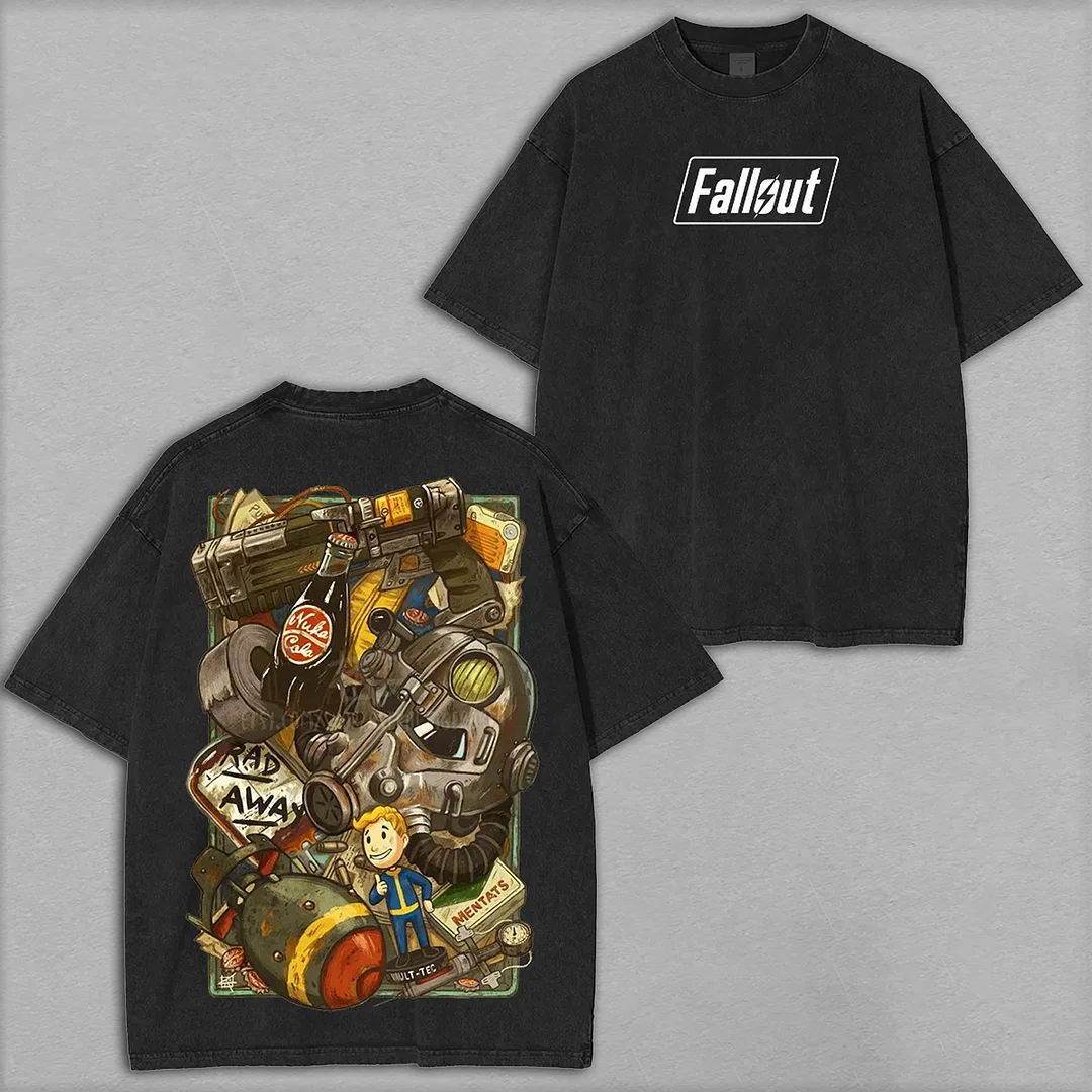 Fallout Rad Away Printed Unisex Washed T-Shirt