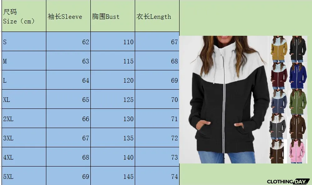 Fall Winter Women's Casual Long Sleeve Fleece Zip High Neck Sweatshirt