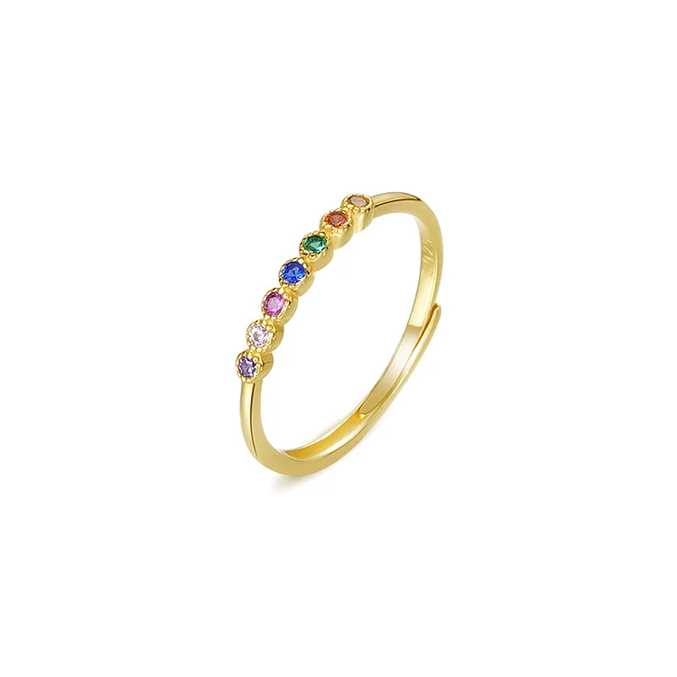 Colorful Zironic Simple Stackable Ring