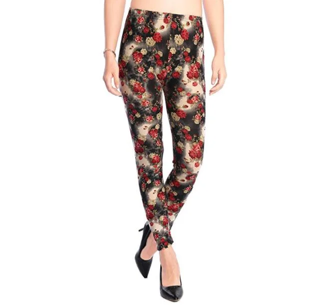 CUHAKCI Fashion Women Hot Leggings Floral Print Fitness Leggins Sexy Legging High Waist Workout Leggin Elastic Pants Drop Ship