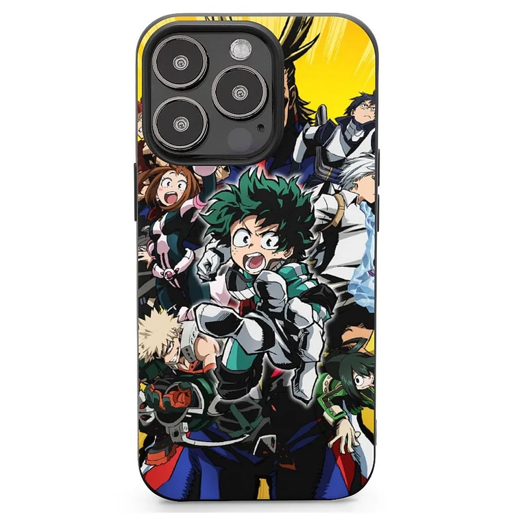 Eijiro Kirishima Izuku Midoriya Katsuki Bakugou Minoru Mineta Ochaco Uraraka Shoto Todoroki Shouta Aizawa Tenya Iida Toshinori Yagi Tsuyu Asui Anime My Hero Academia Phone Case Mobile Phone Shell IPhone 13 and iPhone14 Pro Max and IPhone 15 Plus Case - Heather Prints Shirts