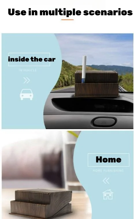 Automatic bouncing wood grain car cigarette box
