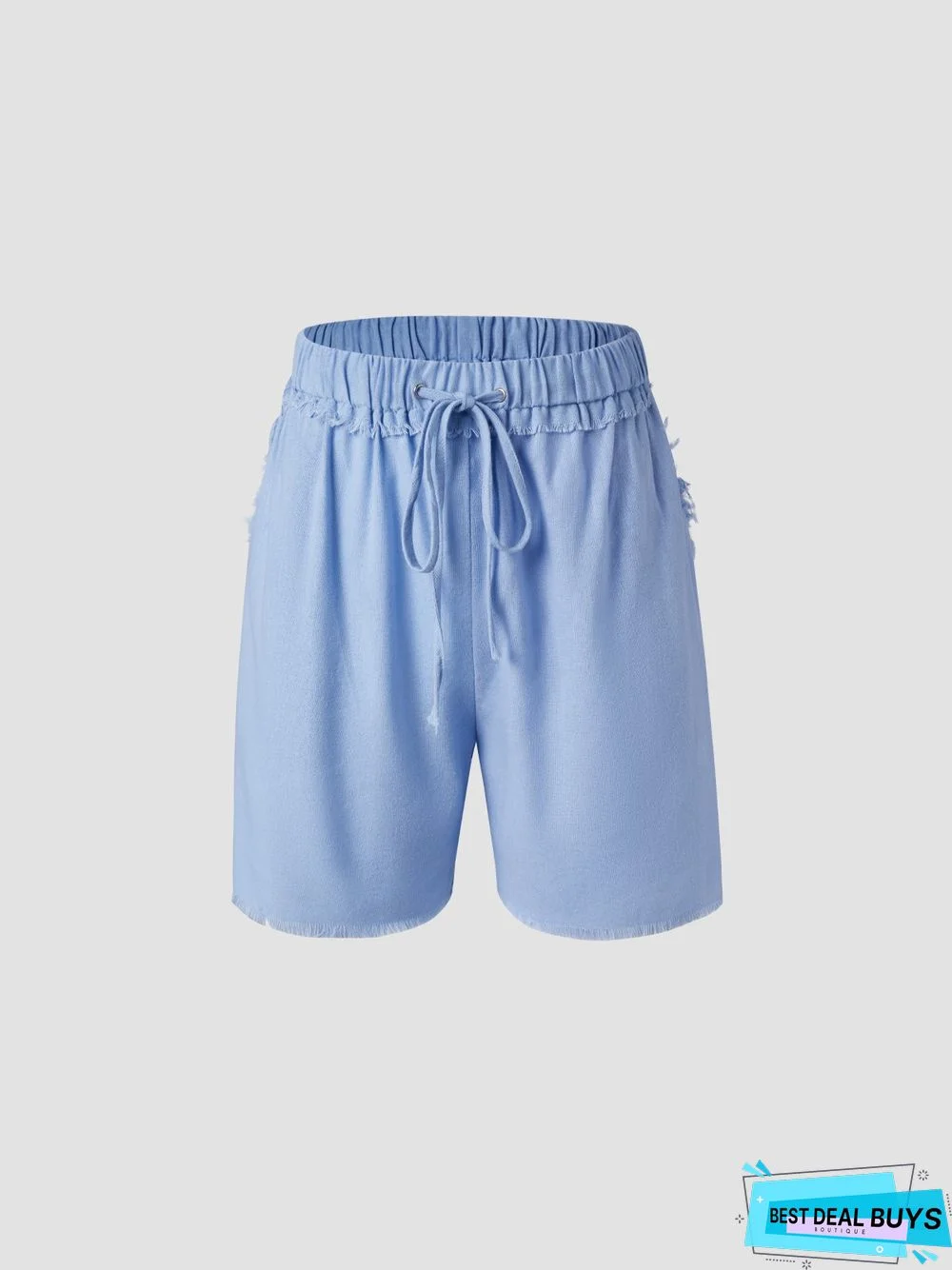 Solid Pockets Casual Shorts