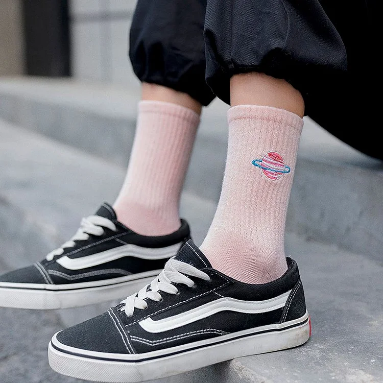 Planet Embroidered Socks YP421