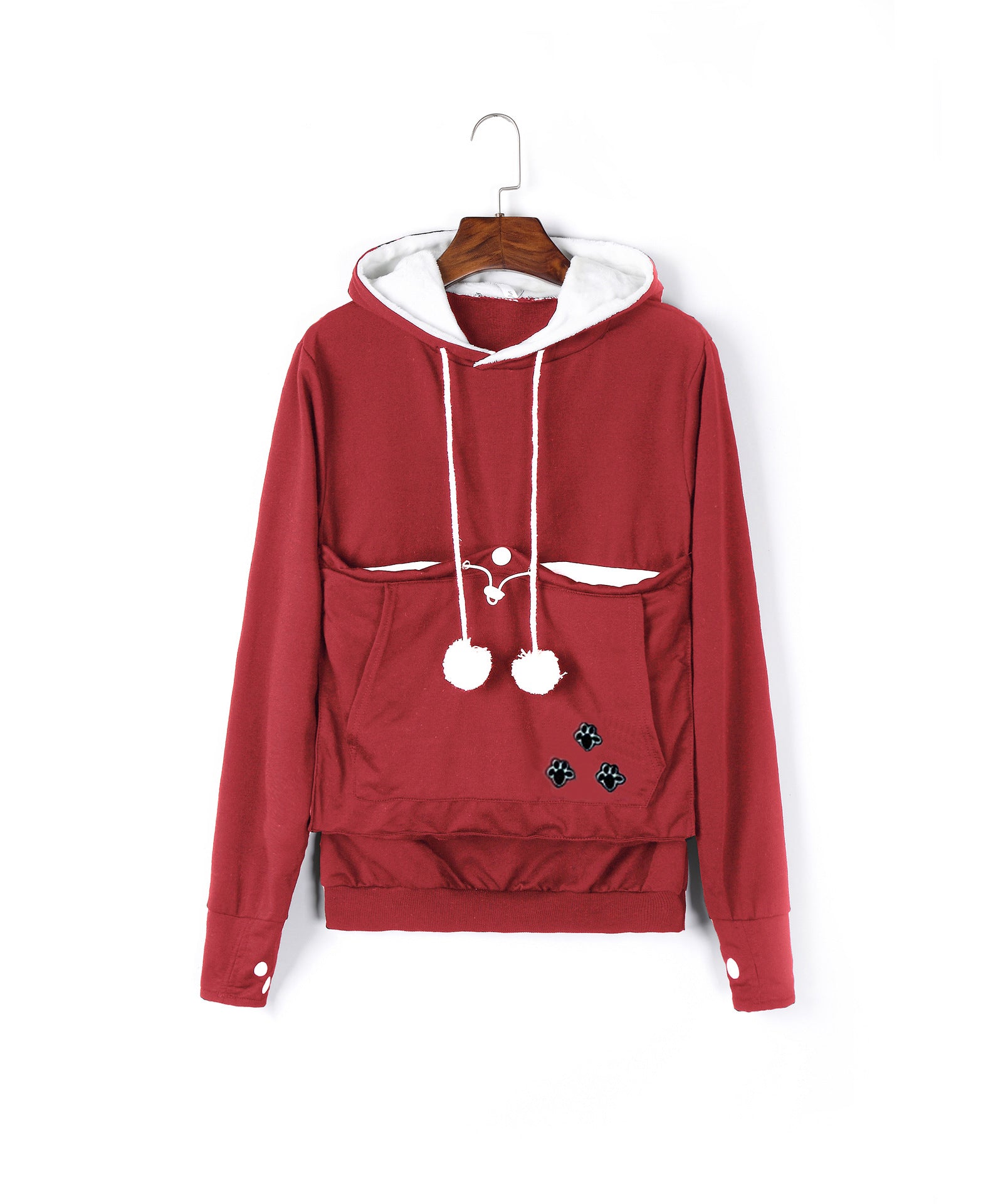 Womens Hoodies Pet Holder Cat Dog Kangaroo Pouch Carriers Pullover