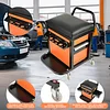 AA041&reg; Padded Heavy Duty Creeper Seat with Extra Storage, 300 Pounds Capacity Mechanics Chair with Drawers, Orange Tool Box Chair with 4 Pieces 2-1/2" Swivel Casters