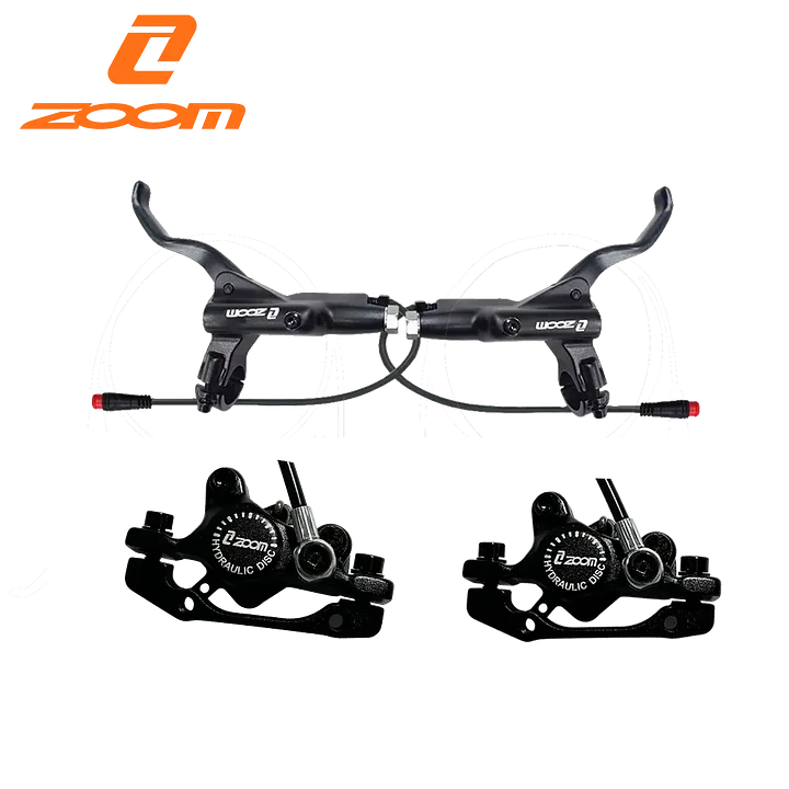 ZOOM HB-875E 2-Piston Hydraulic Disc Brake Set with Power Cutoff