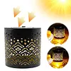 Solar Powered Metal Mandala Decorative Lamp Weatherproof Outdoor LED Deck Step Wall Lights Auto On/Off Hollow Out Retro Solar Lights for Garden Yard Patio Porch Decor