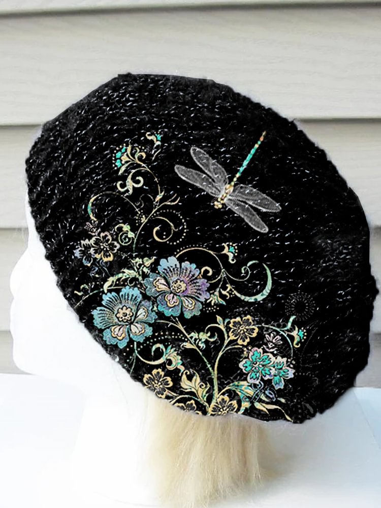 Vintage dragonfly loose warm hat
