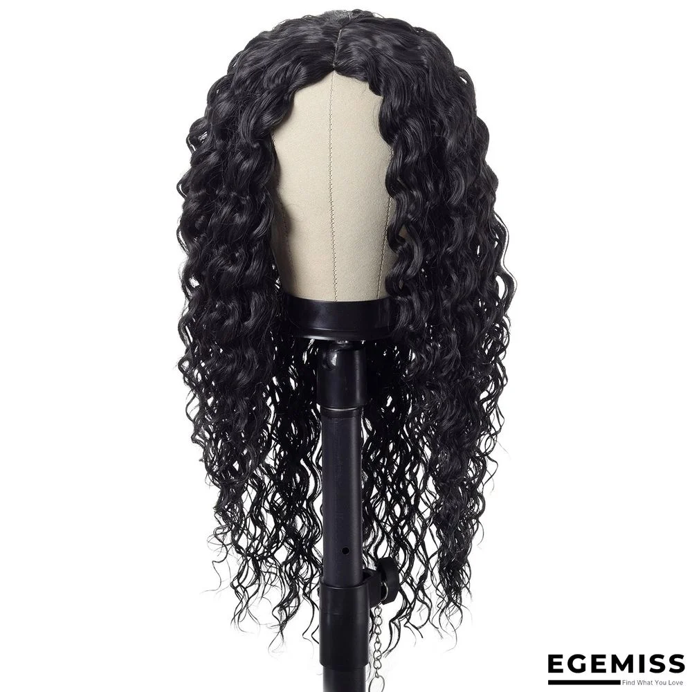 Hot European and American Fashion Wigs Small Curls Black Fluffy Wigs Long Curls | EGEMISS