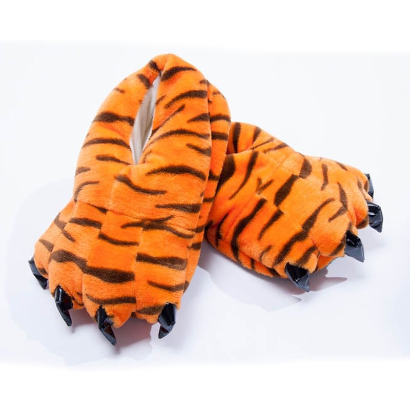 Unisex Animal Tigger cosplay Kigurumi fleece slippers shoes-Pajamasbuy