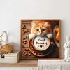 Guten Morgen Katze und Kaffee - Rundbohrer Diamantmalerei - 40*40cm