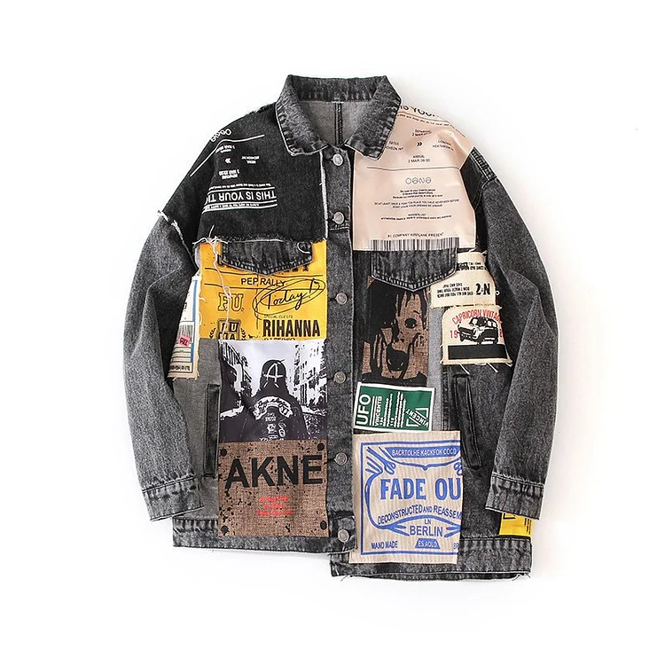 Niche design Splicing Denim Jacket