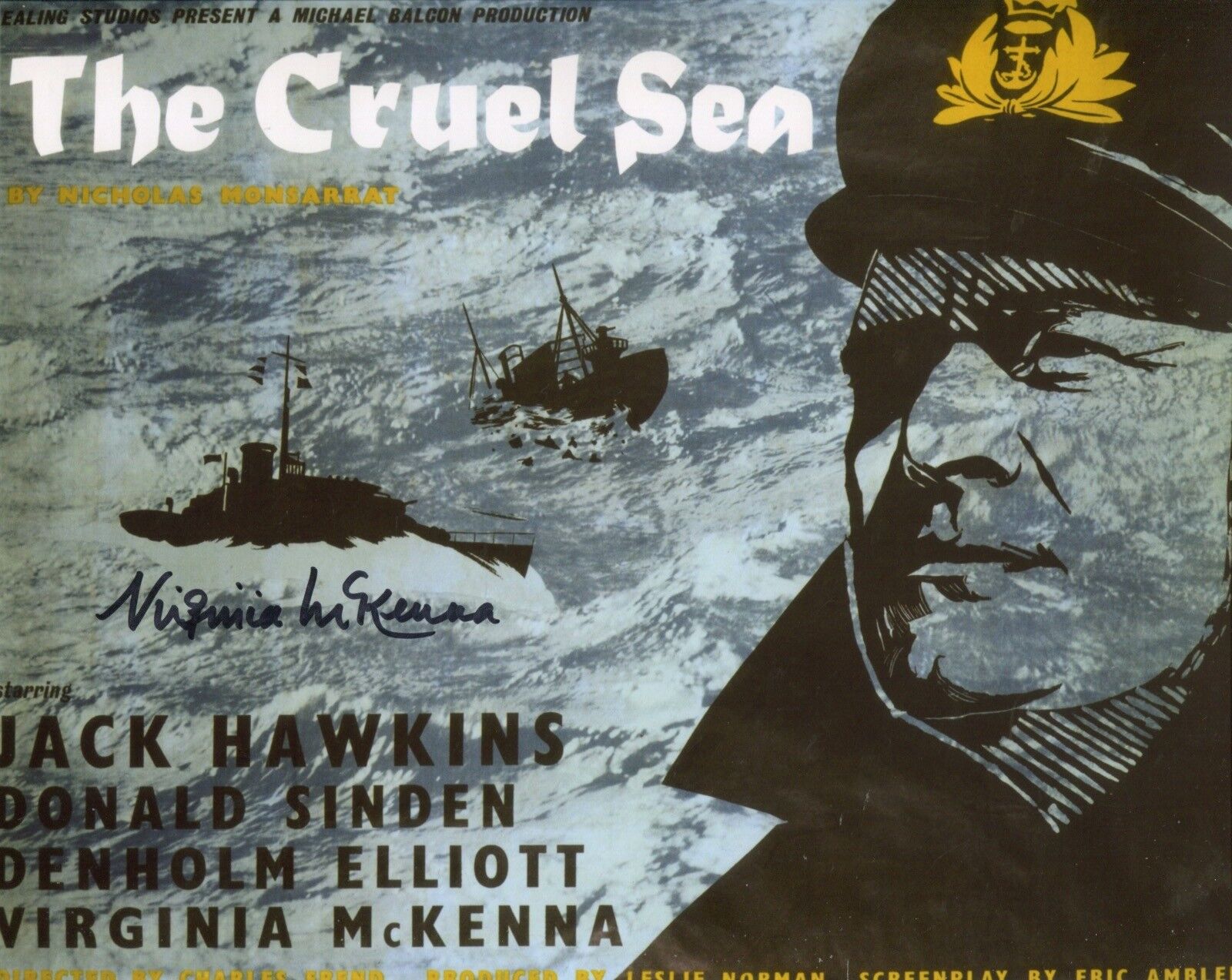 THE CRUEL SEA film 8x10 Photo Poster painting signed by Virginia McKenna with PROOF! UACC DEALER