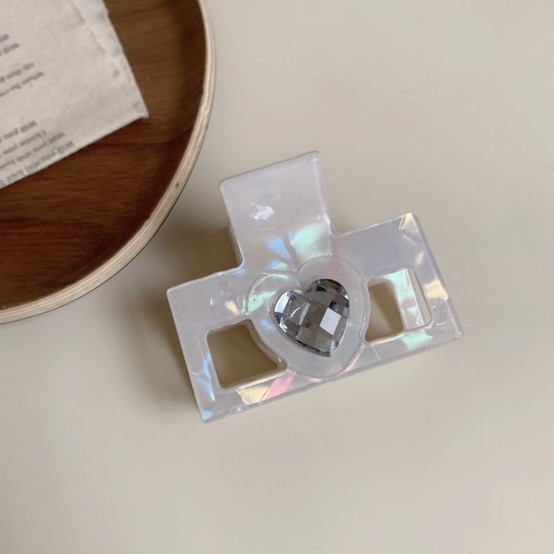 Elegant Minimalist Women’s Heart Shape Acetic Acid Sheets Hair Claws