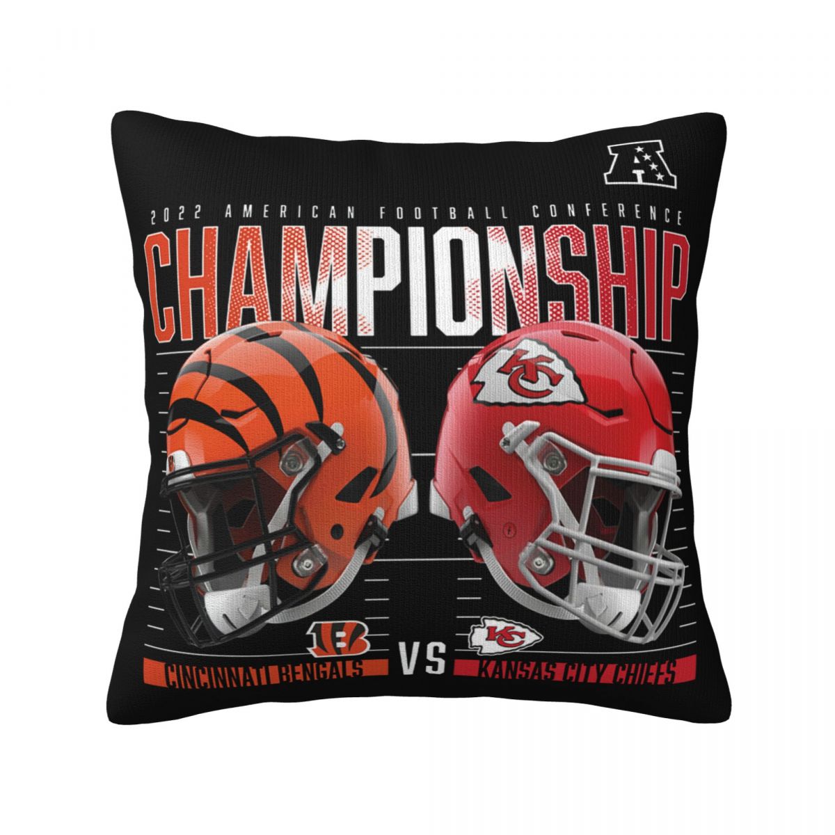 Cincinnati Bengals vs. Kansas City Chiefs 2022 AFC Championship High Definition Throw Pillow Covers 18x18