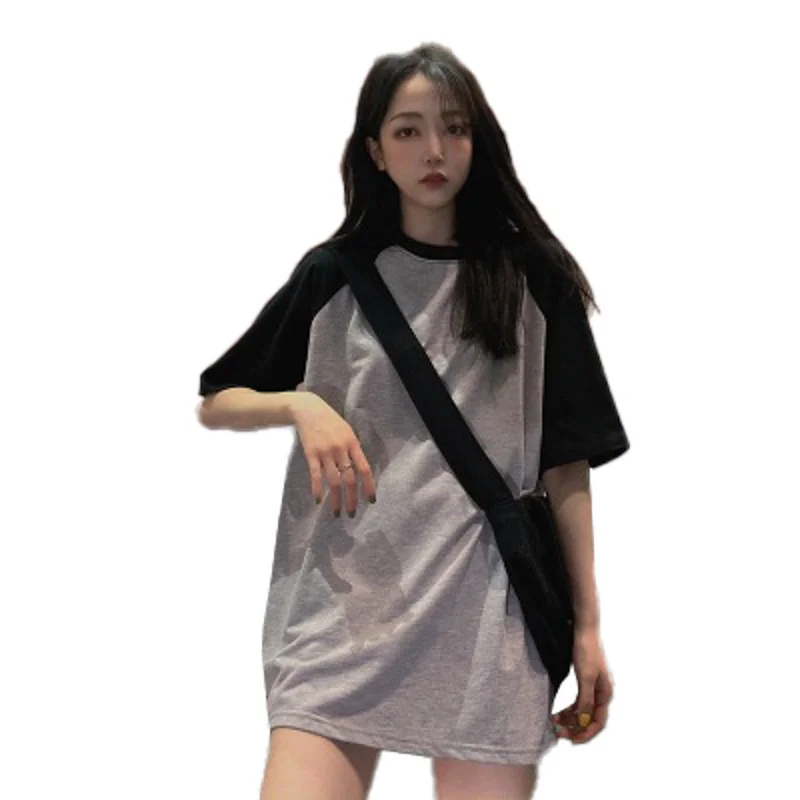 Uveng Uveng Short-Sleeved T-Shirt Women Loose Korean Version 2024 New Summer Solid Color Students Versatile Fashion Student Jacket Tide