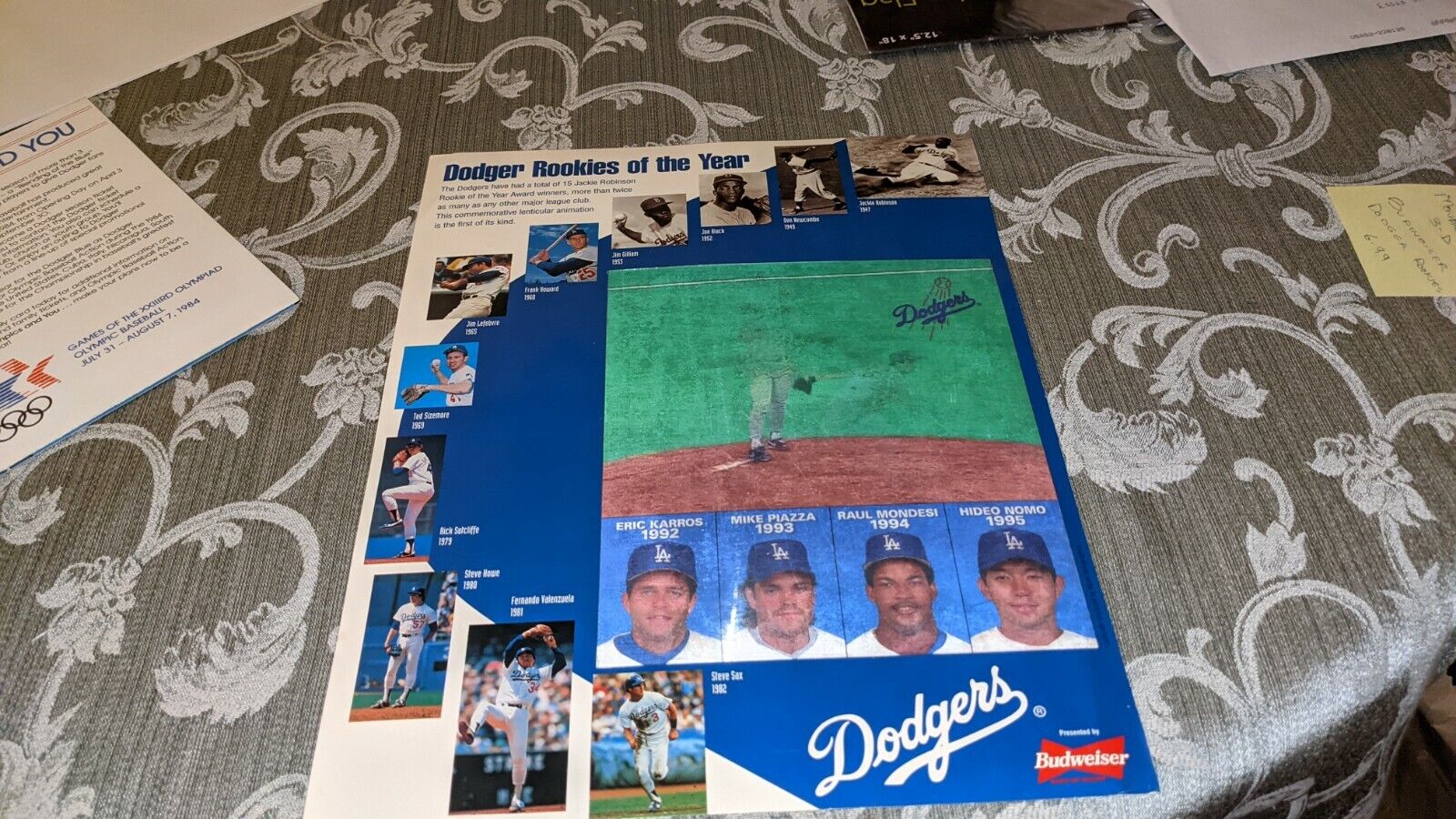 Los Angeles Dodgers 1995 11x 14 Rookies of the Year Lecticular Poster Piazza