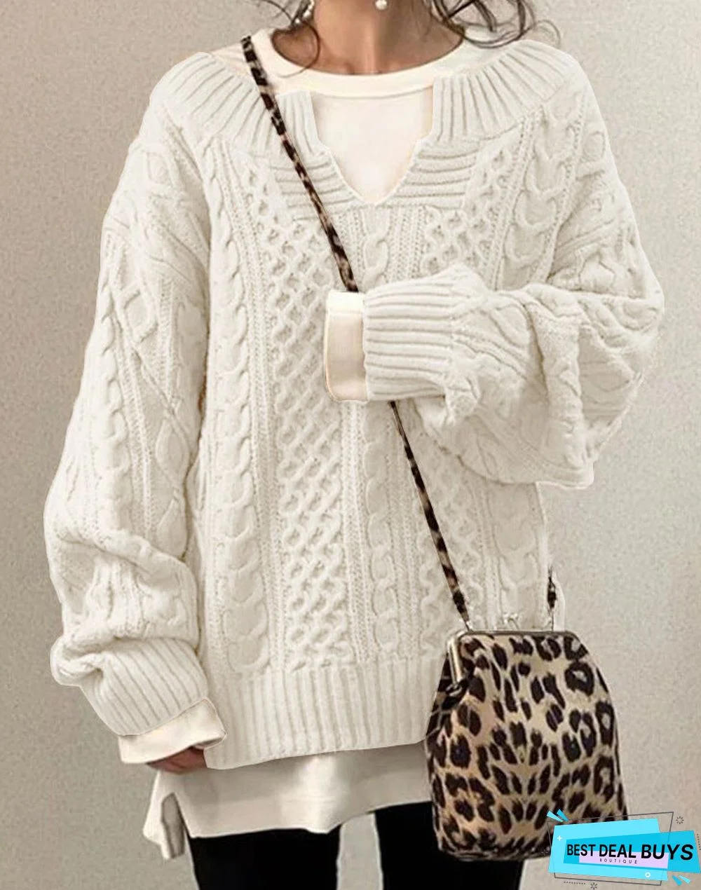 Hemp Pattern Sweater Casual Sweater