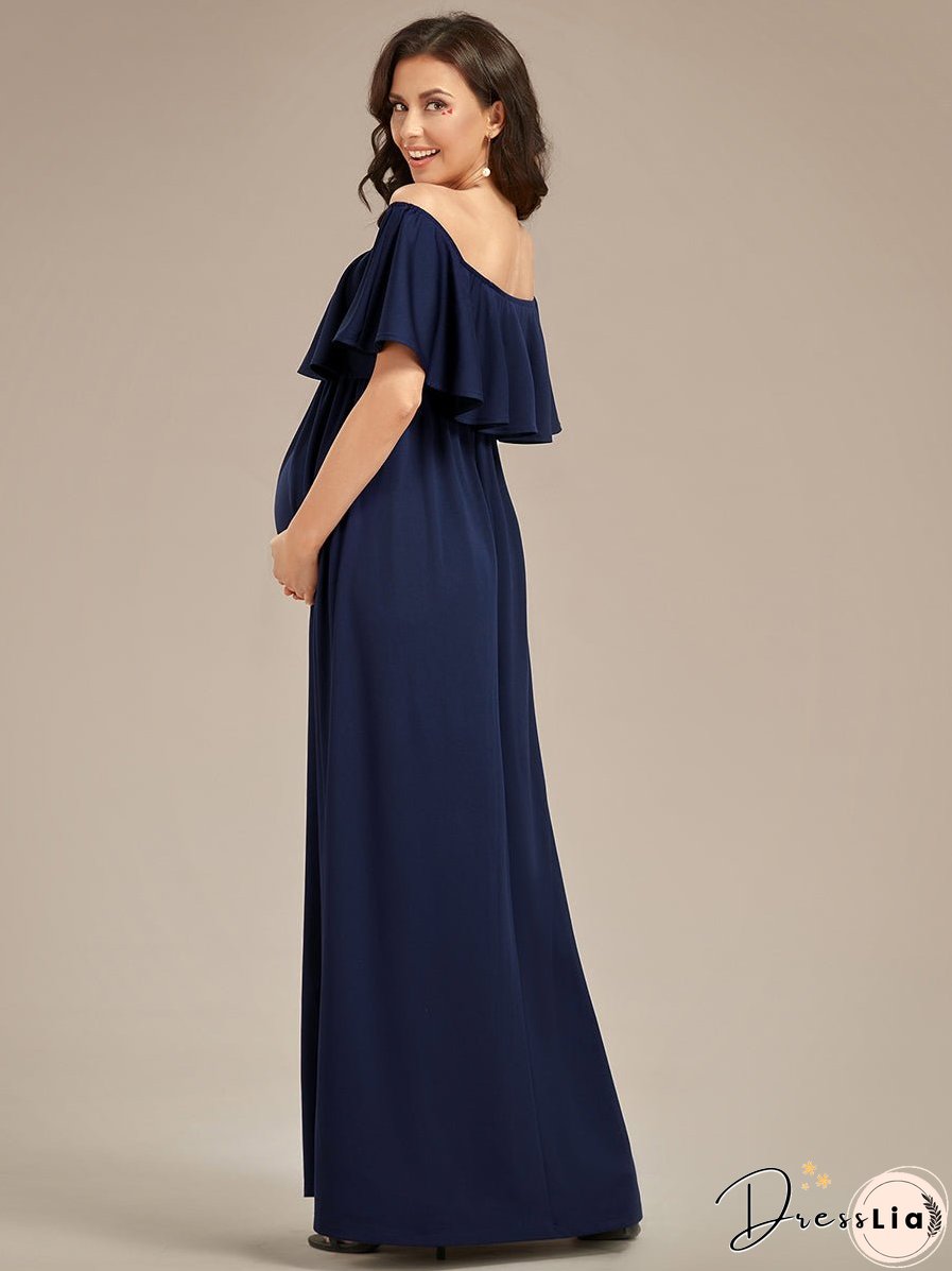 Off Shoulder Pleated A Line Wholesale Maternity Dresses