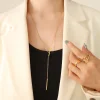Minimalism Y Shaped Long Dripping Necklace