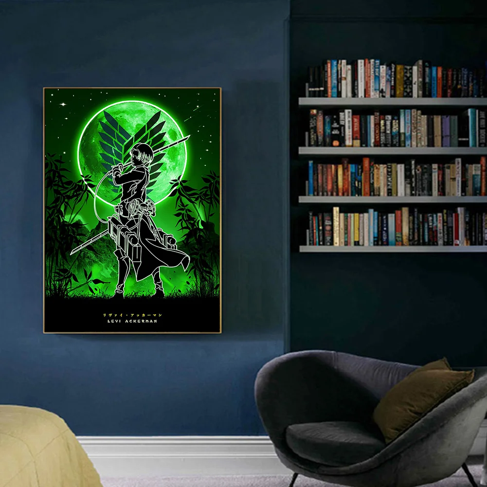 Full Round Diamond Painting 35*50cm - Attack On Titan - Silhouette