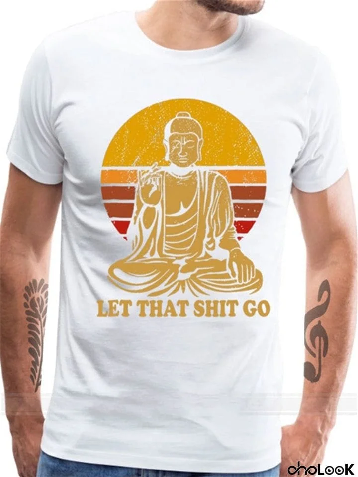 Buddha Printed Casual Men T-Shirts