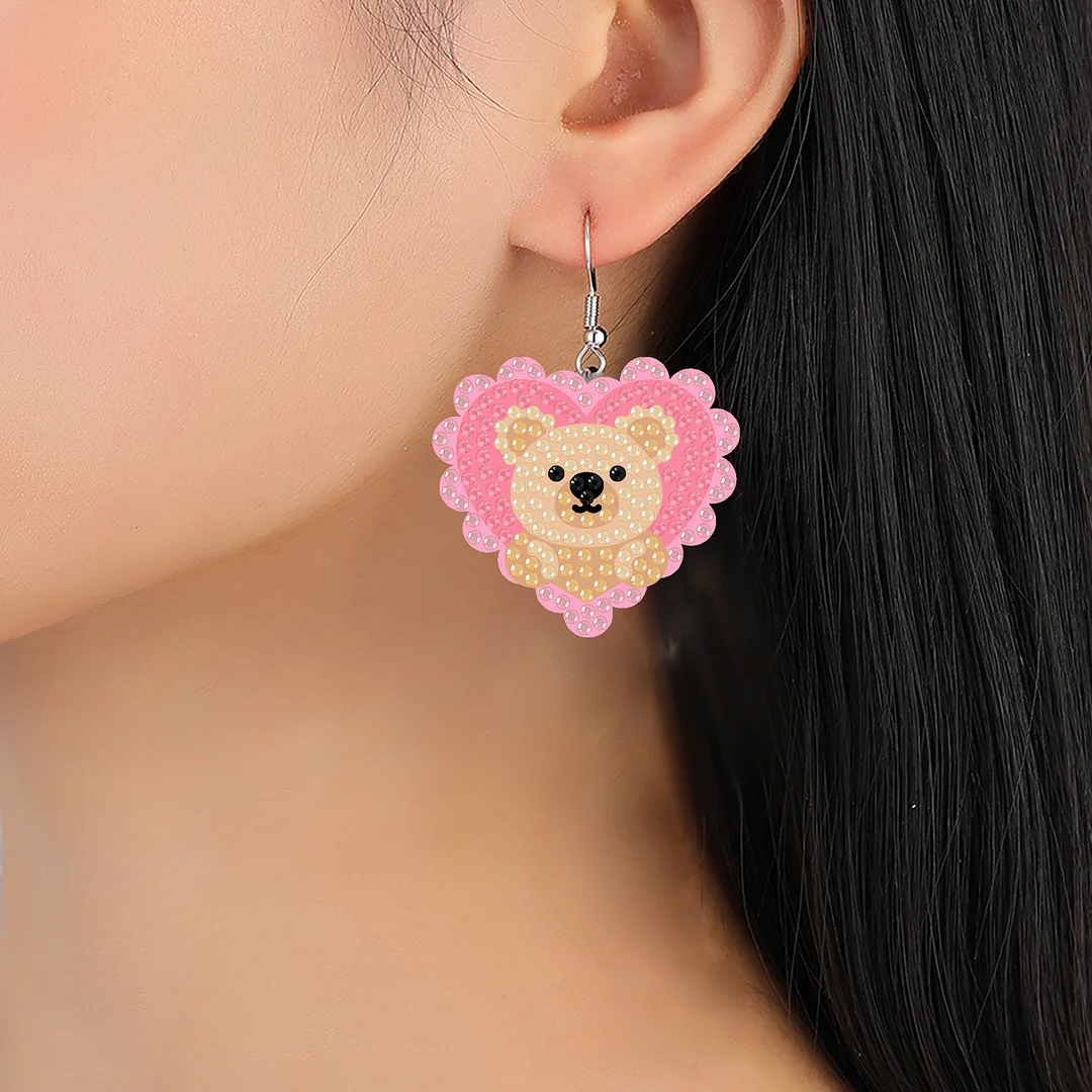 12 Pairs Valentines Day Diamond Painting Earrings DIY Diamond Art Earrings