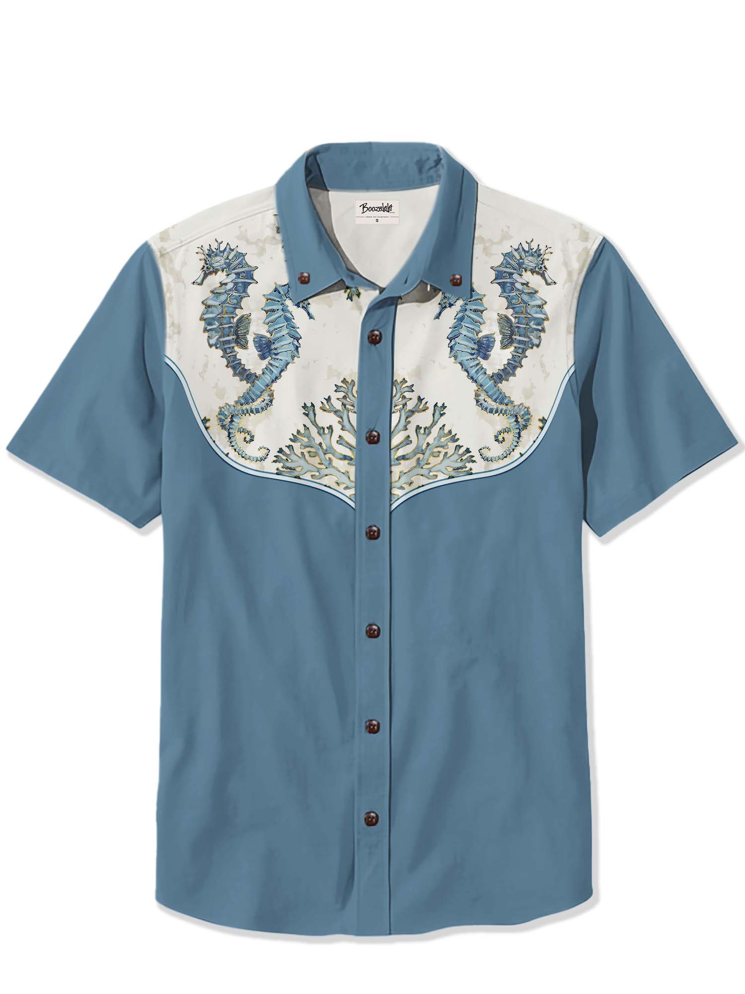Waterweed and seahorse - 100% Cotton Shirt