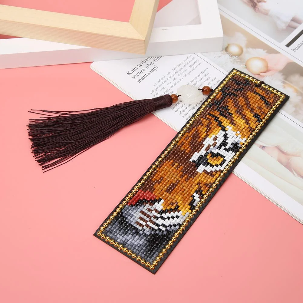 DIY Special Shaped Diamond Painting Leather Bookmark Tassel Book Marks Gift
