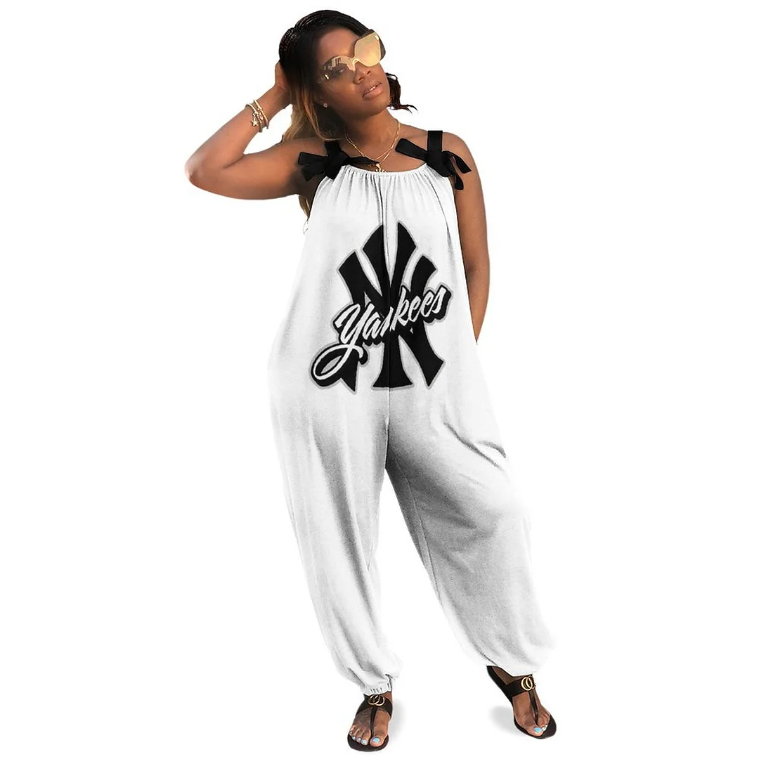 Women Plus Size Jumpsuits Loose Casual Print Retro Strappy Jumpsuit in Pattern,Blue