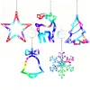 5 Pack Christmas Window Lights Decorations with Suction Cup Battery Powered LED Sucker Lamp Multifunctional Xmas Decorative Lights for Christmas Window Glass Wall Indoor Decorations